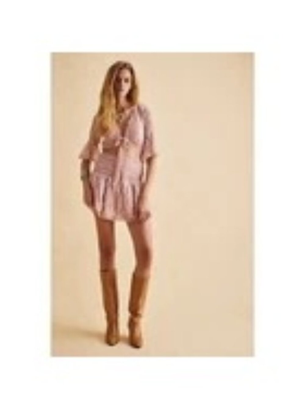 FREE PEOPLE Womens Large Lala Lace Mini Dress $128 Pink Sexy Boho Chic Festival